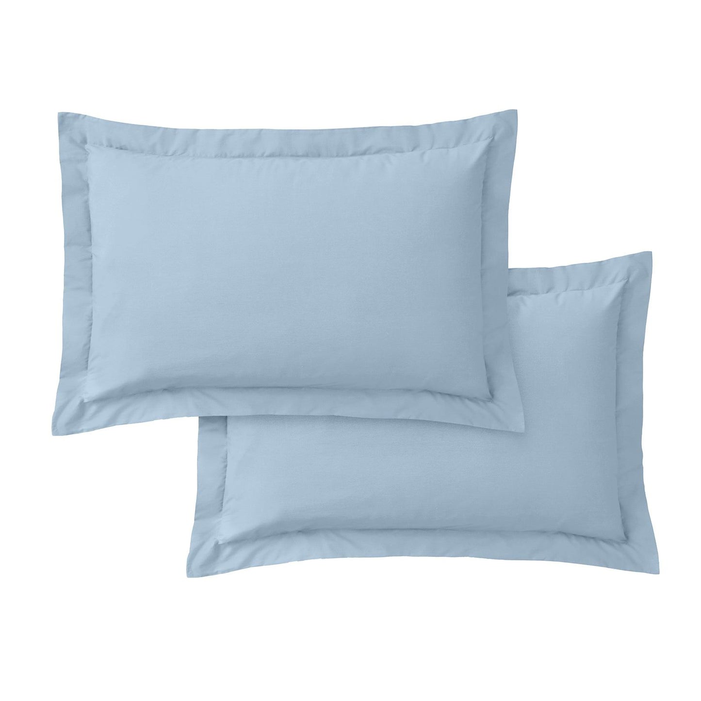 200 Thread Count Cotton Percale Blue Pillow case Pair with envelope closure