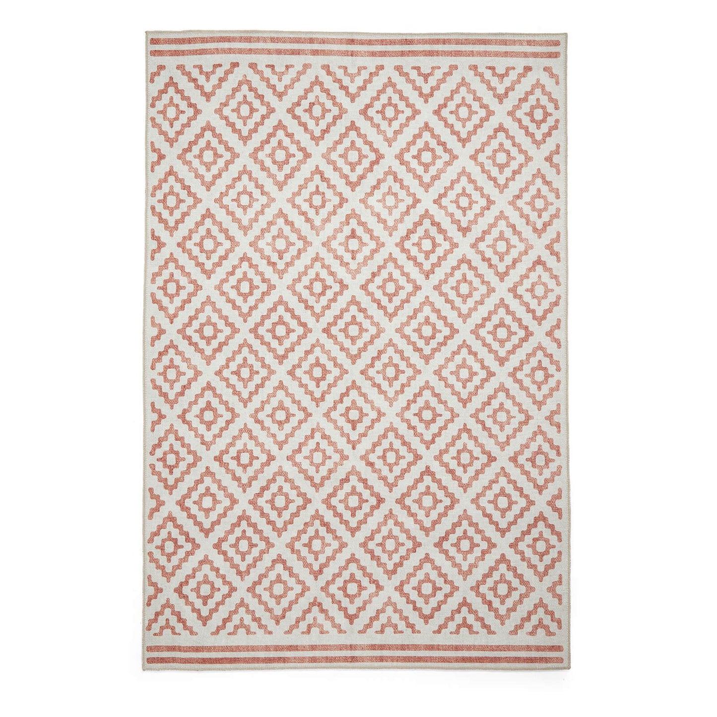 Coral H1058 Orange Modern Washable Rug