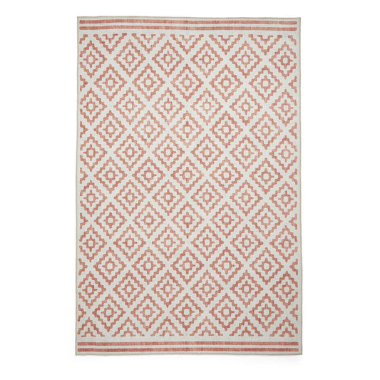 Coral H1058 Orange Modern Washable Rug