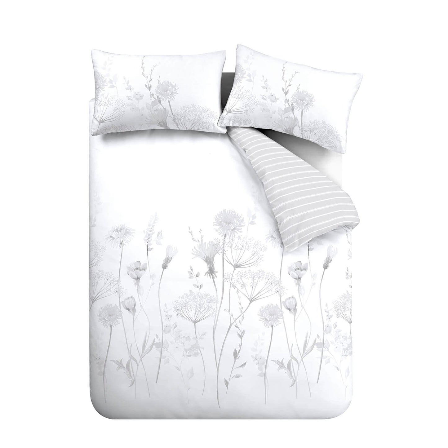 Meadowsweet Floral White/Grey Duvet Set