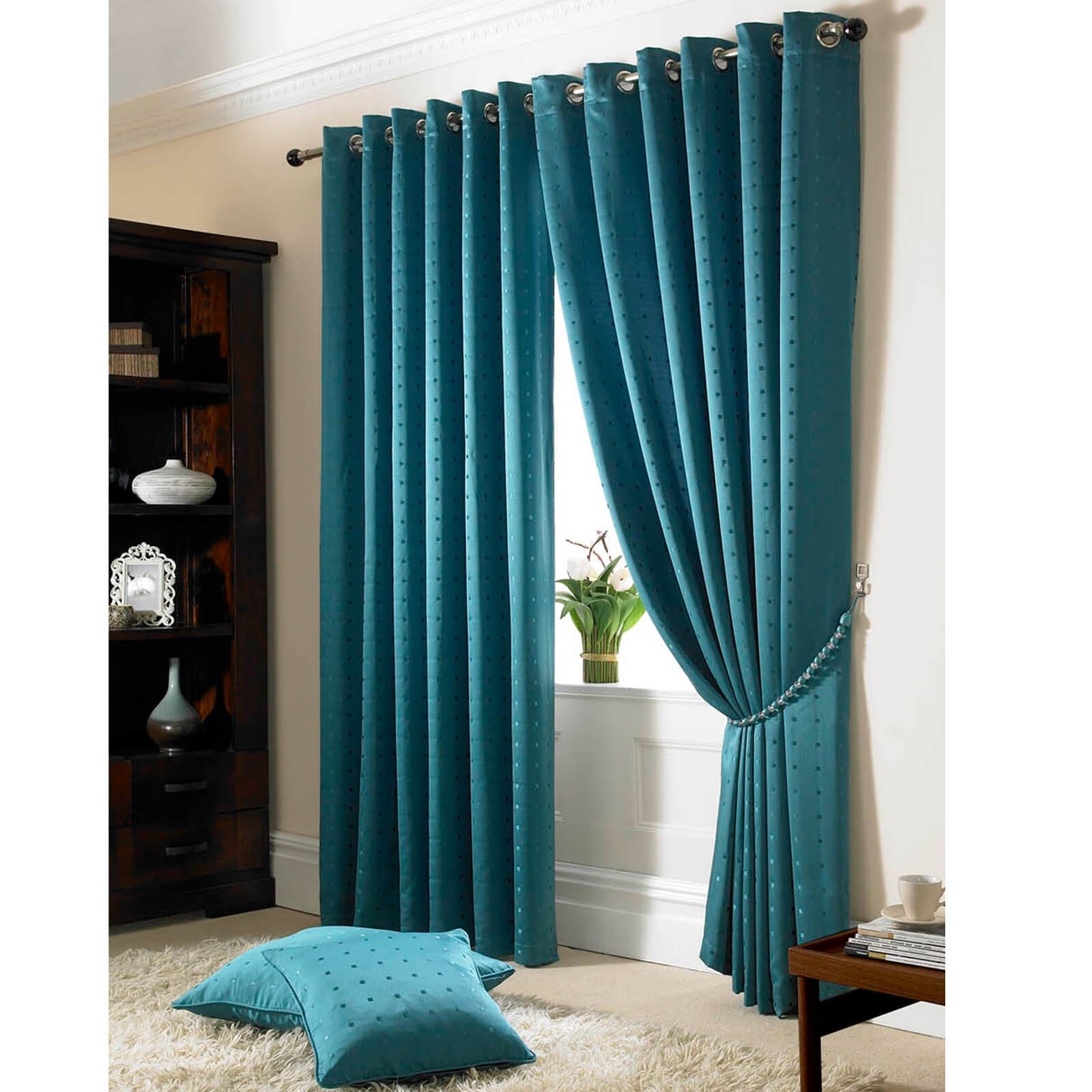 Madison Teal Eyelet Curtains