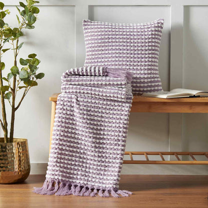 Stab Stitch Lilac Blanket Throw