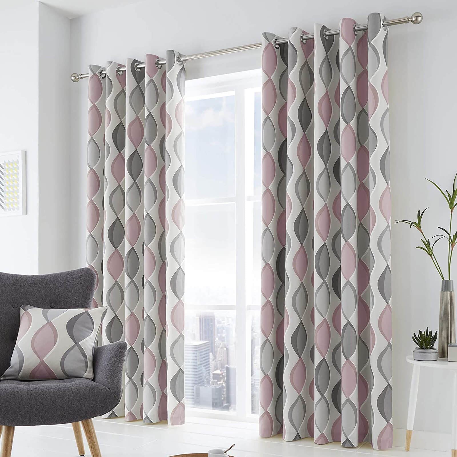 Lennox Blush Eyelet Curtains