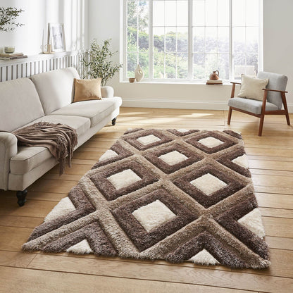 Olympia GR224 Beige/Brown Shaggy Rug