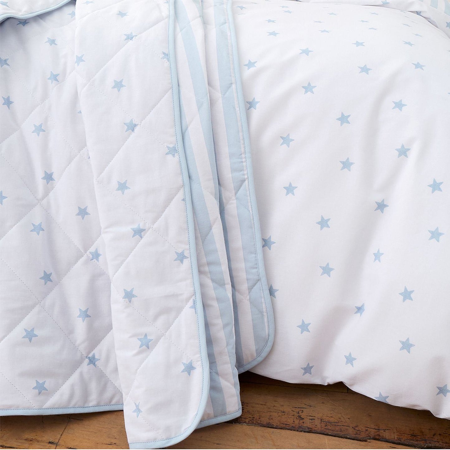 Bianca Mini Star & Stripes Blue Bedspread - 200x200cm