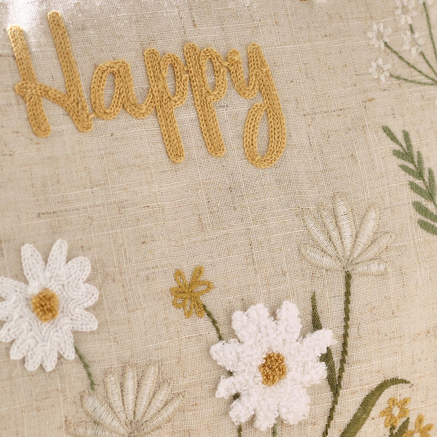 Catherine Lansfield Bee Happy Natural Cushion - Filled
