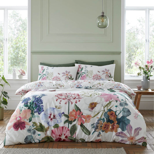 Exotic Garden White Duvet Cover Set