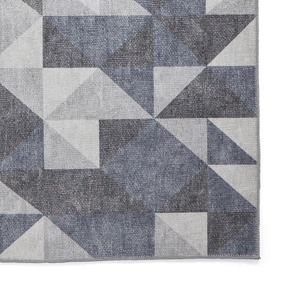 Coral H1057 Blue/Grey Modern Washable Rug