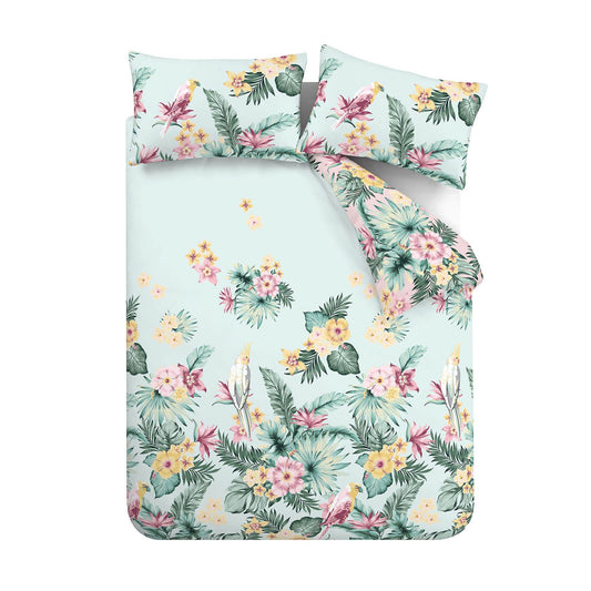 Tropical Floral Blue Duvet Set