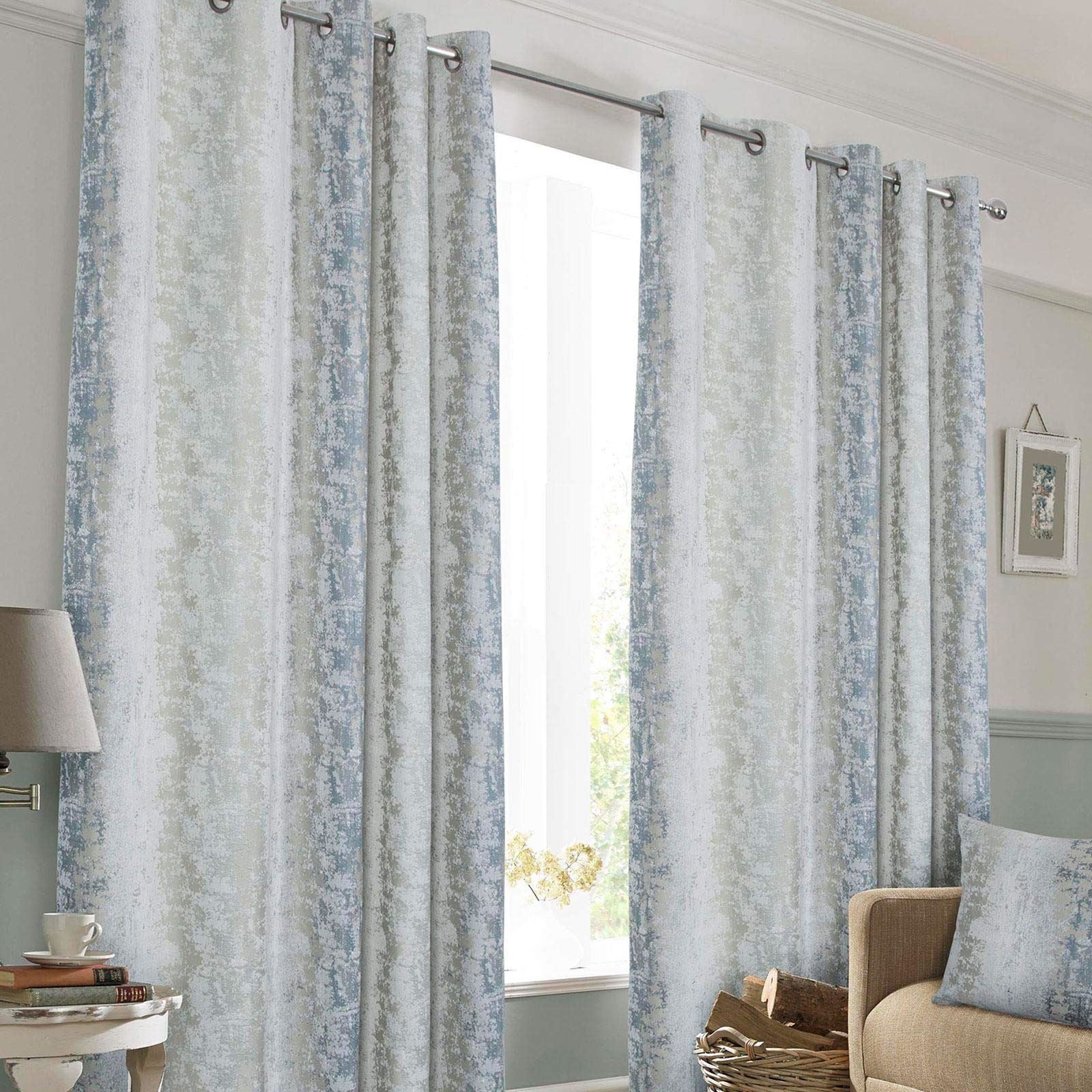 Portofino Blue Eyelet Curtains