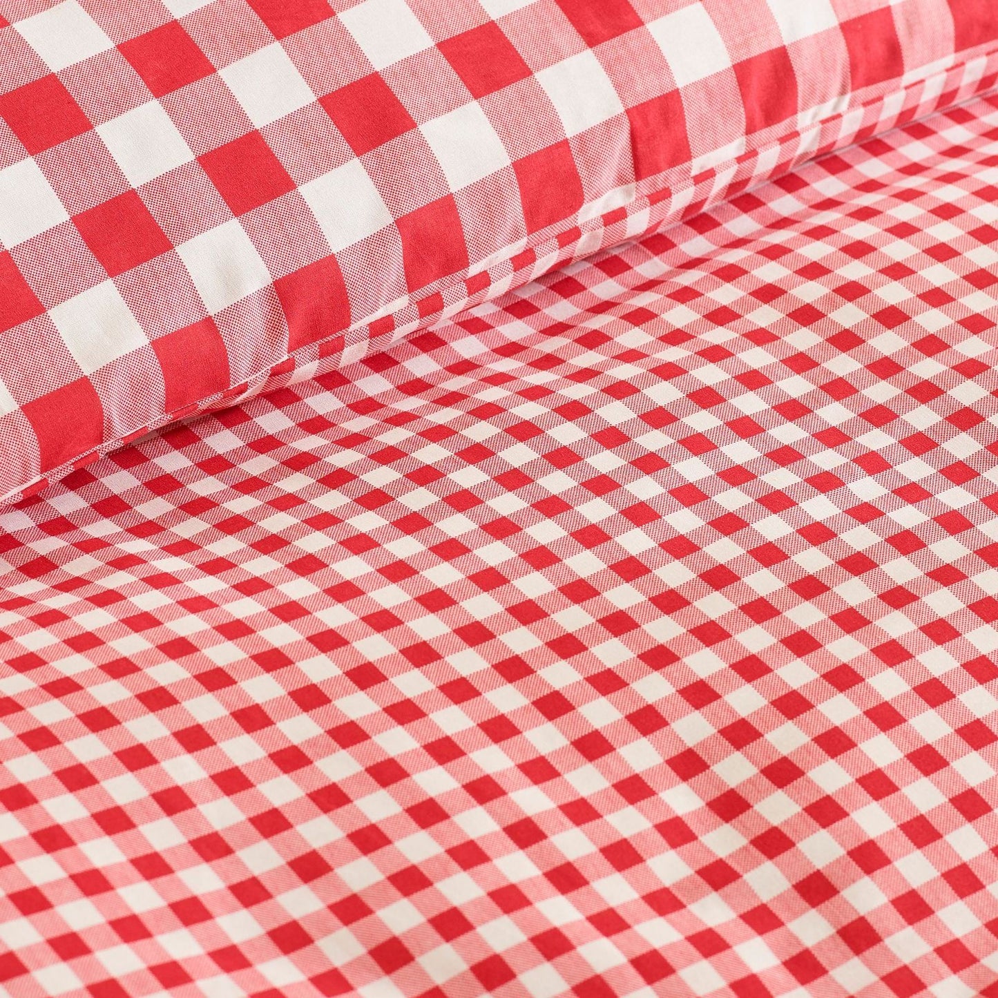 Catherine Lansfield Bamford Gingham Check Red Duvet Cover Set