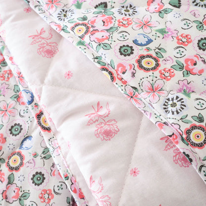 Cath Kidston Pearly Queen Ditsy Cotton Quilted Bedspread Pink - 150x200cm