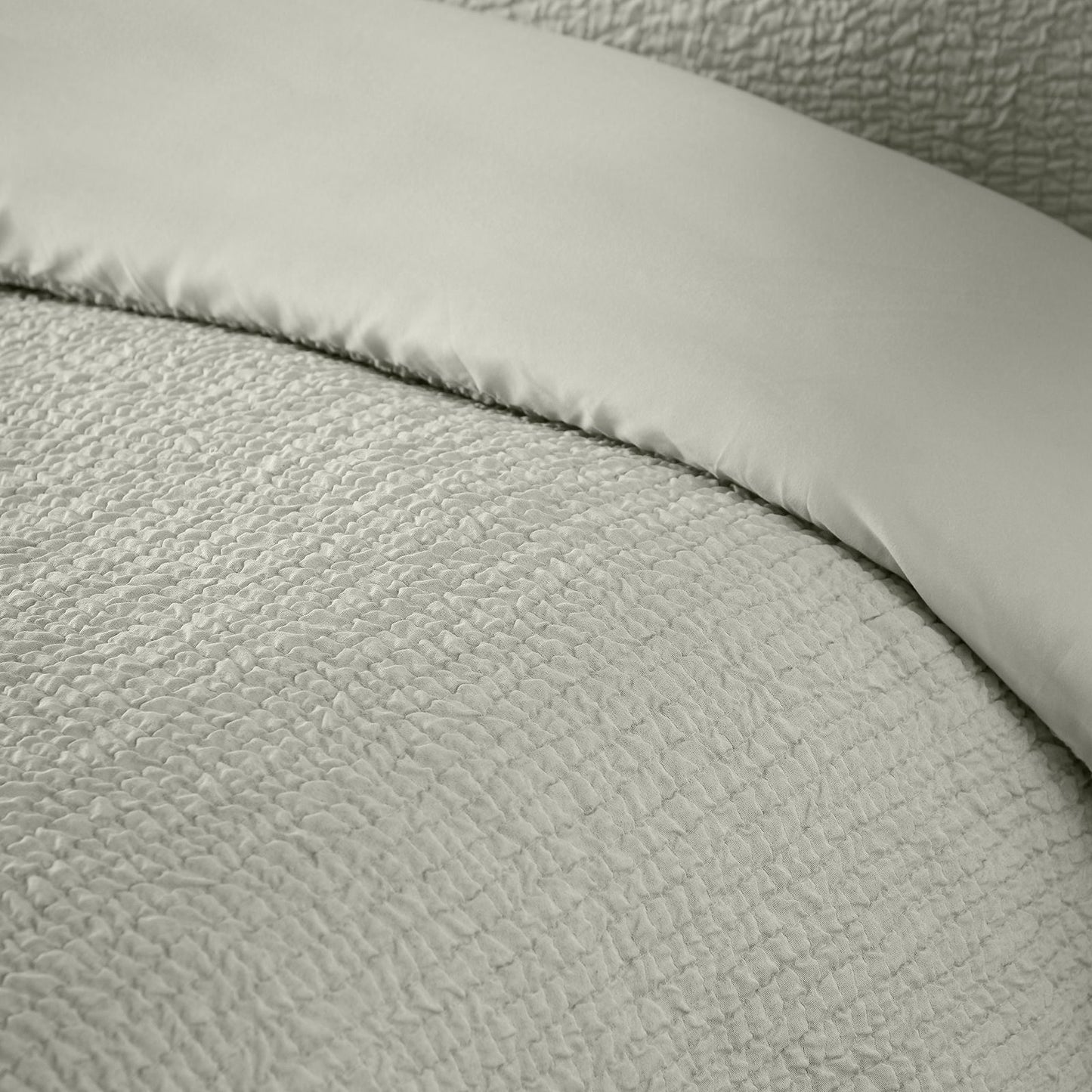 Catherine Lansfield Crinkle Seersucker Green Duvet Cover Set