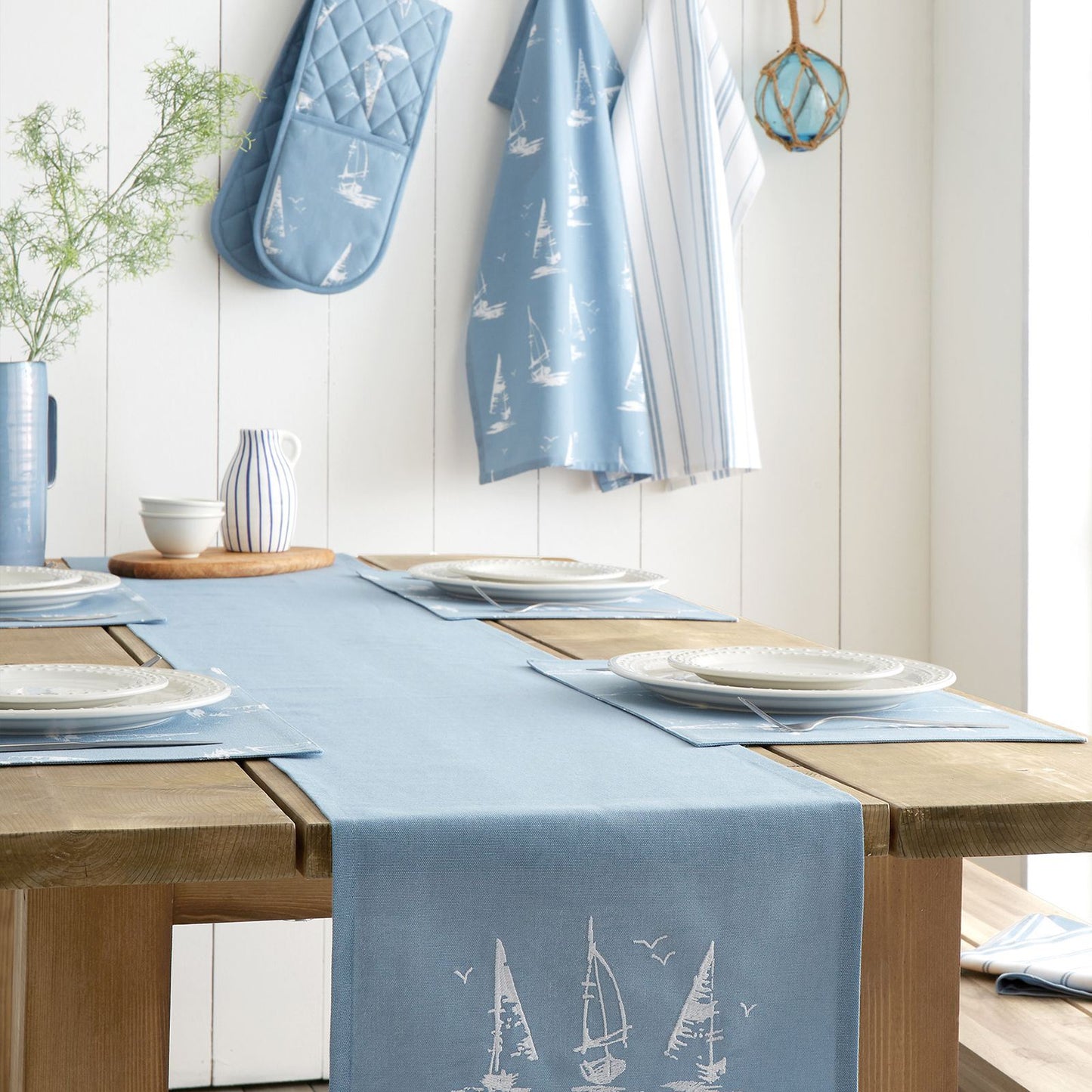 Catherine Lansfield Salcombe Boats Blue Placemats - 4 Pack