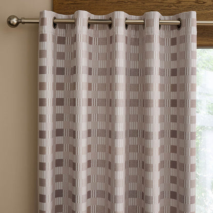 Wilson Check Natural Curtains Two Panels