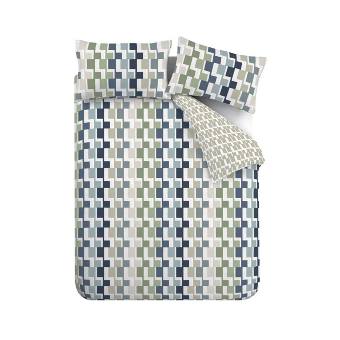 Catherine Lansfield Bryson Geo Blue Duvet Cover Set
