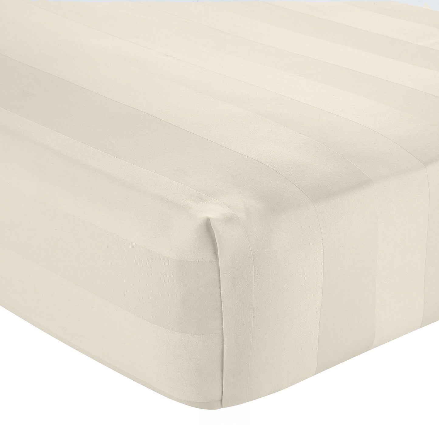 Catherine Lansfield So Soft Satin Stripe Cream Fitted Sheet