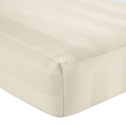 Catherine Lansfield So Soft Satin Stripe Cream Fitted Sheet