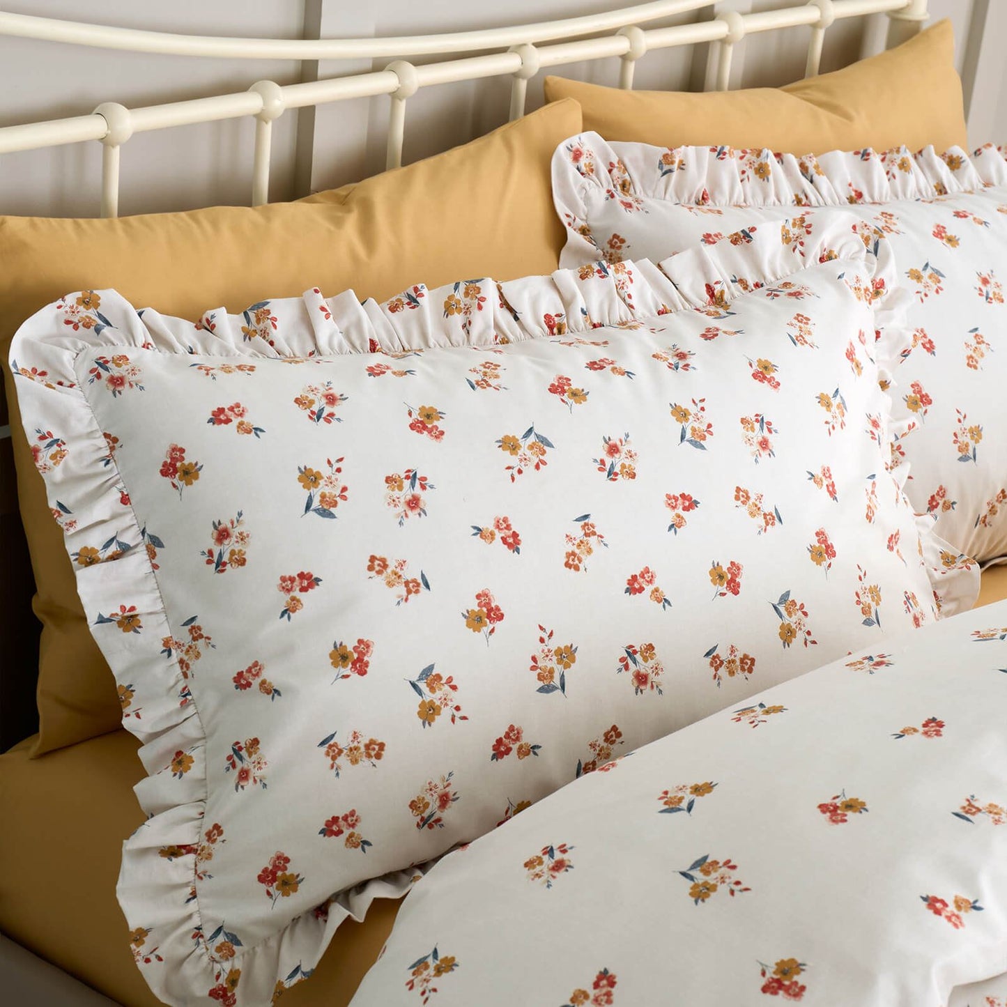 Frill Ditsy Floral Cream Duvet Cover Set