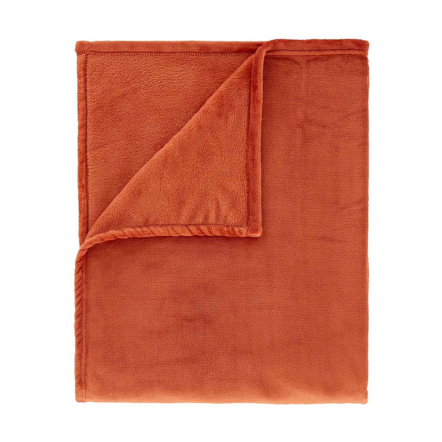 Raschel Velvet Touch Burnt Orange Blanket Throw