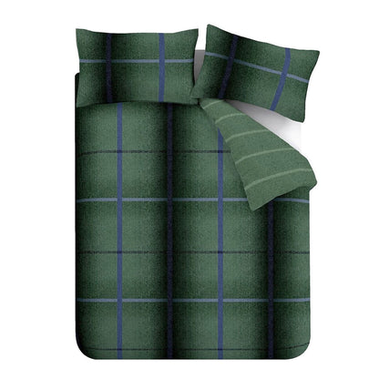 Brushed Melrose Tweed Green Duvet Cover Set