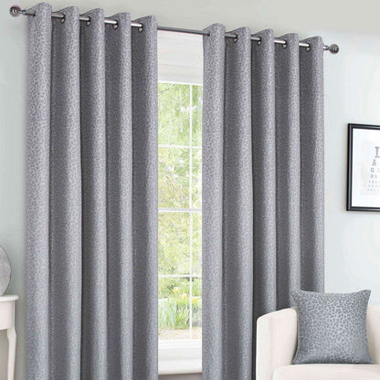 Sahara Silver Eyelet Curtains