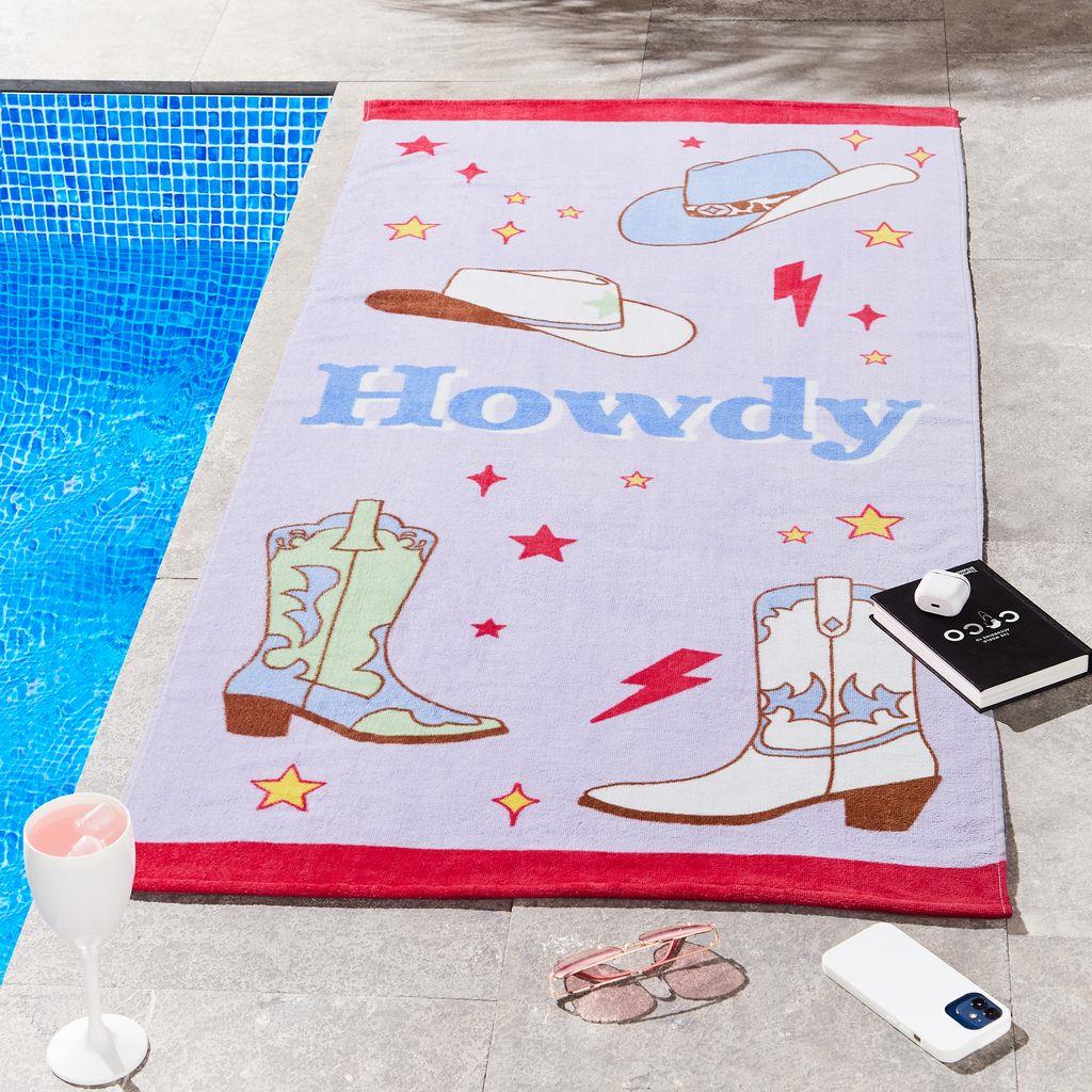 Howdy Cowgirl Lilac Towel - Beach