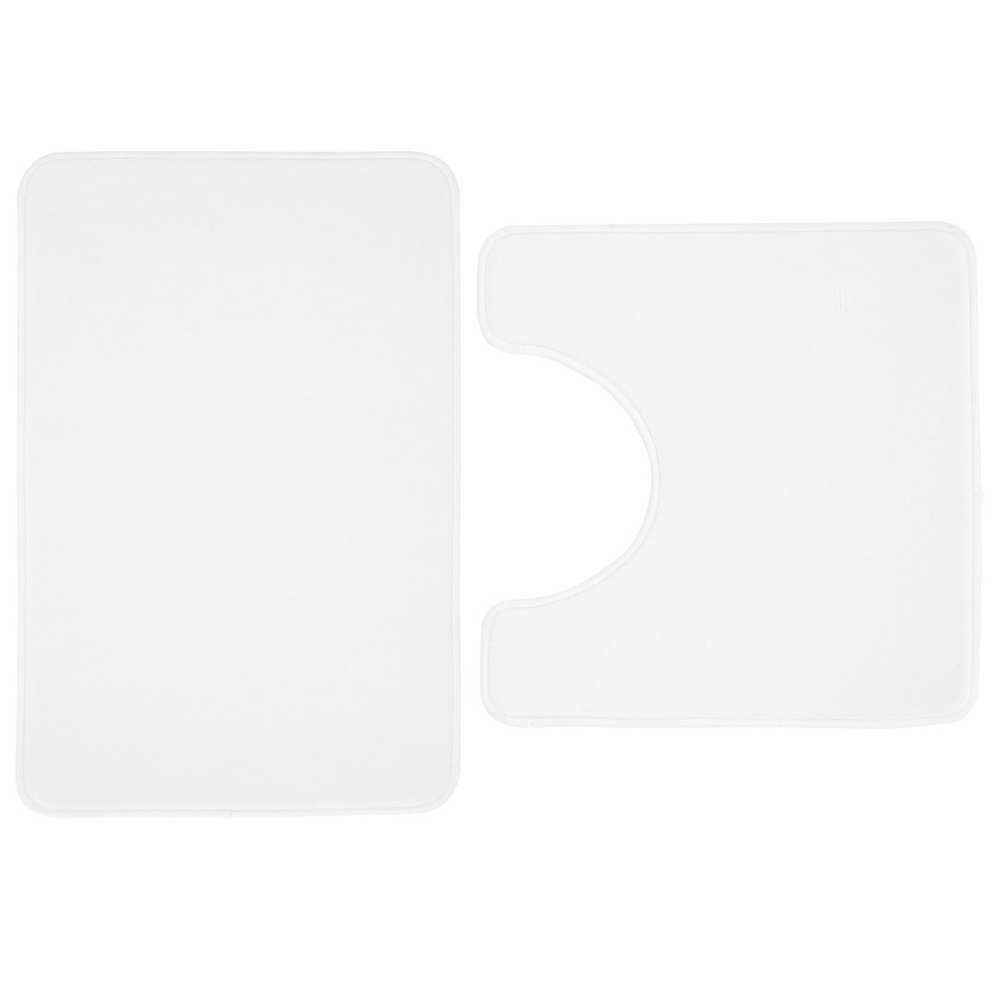 Anti-Bacterial Memory Foam White Bath Pedestal Mat