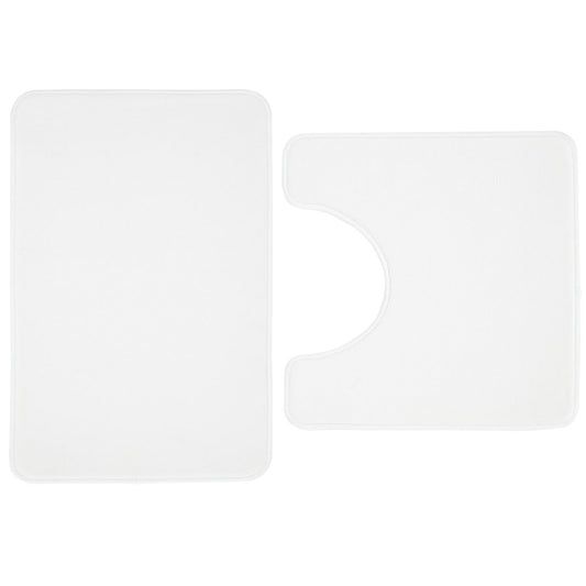 Anti-Bacterial Memory Foam White Bath Pedestal Mat