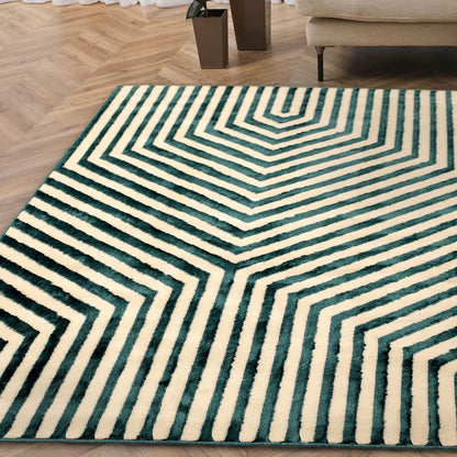 Zoe Illusion Blue Abstract Rug