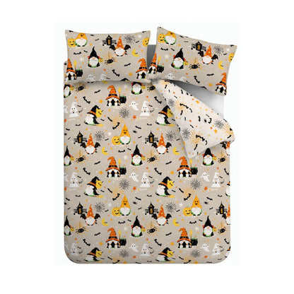 Catherine Lansfield Halloween Gonks Reversible Bedding Duvet Cover Set Natural