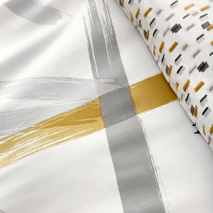 Leda Grey & Ochre Duvet Set