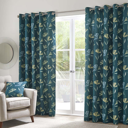 Dacey Teal Eyelet Curtains