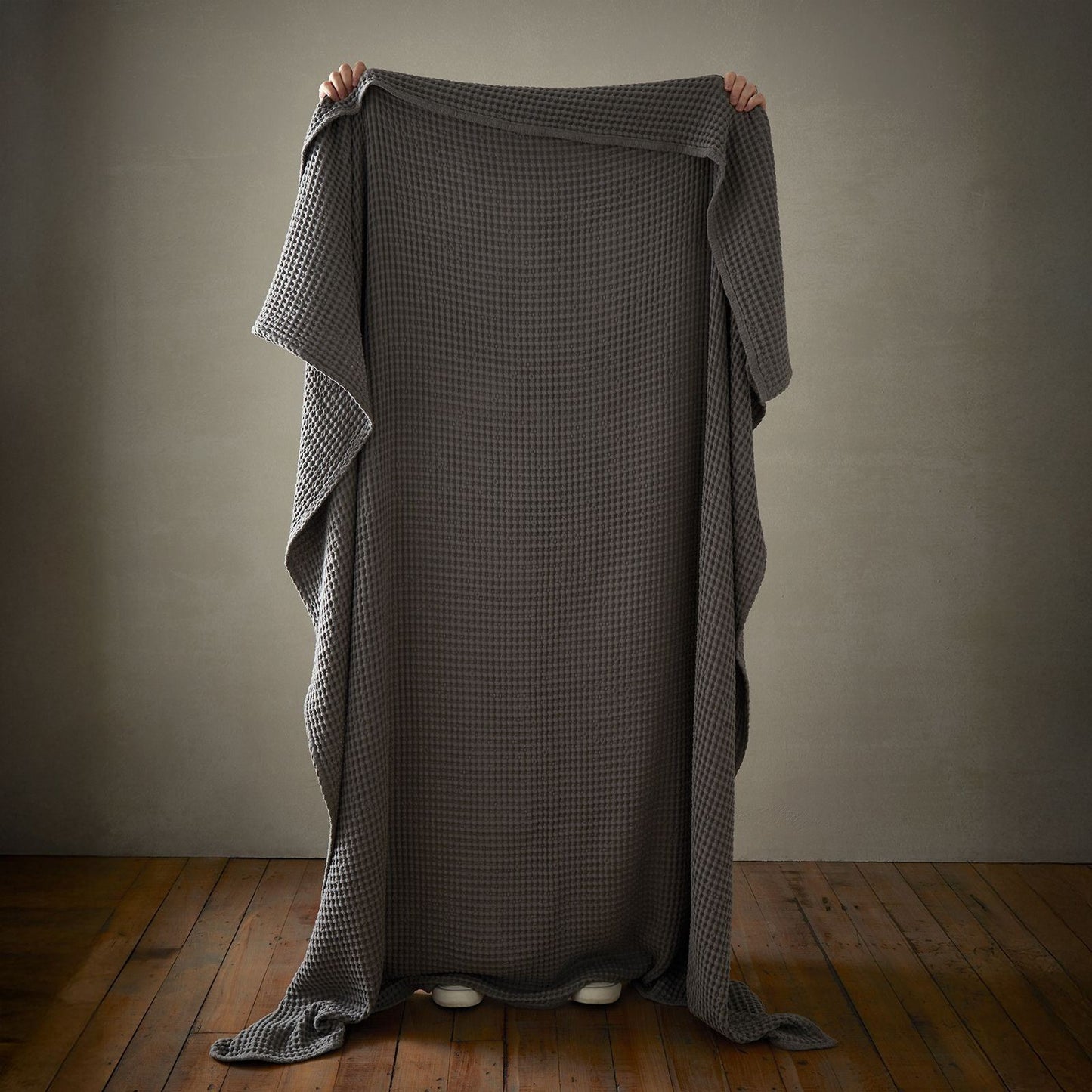 Pineapple Elephant Jaipur Chunky Waffle Grey Blanket Throw - 150x200cm