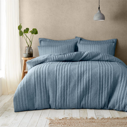 Tamba Jersey Stripe Chambray Duvet Cover Set