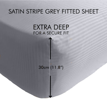 300TC Grey Fitted Sheet