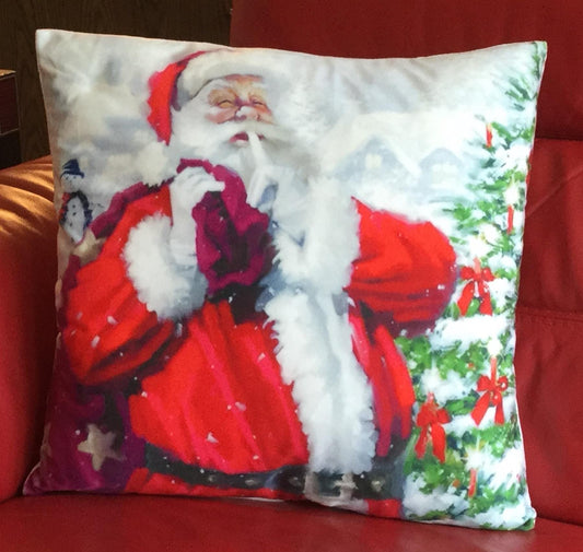 Christmas Santa And Sack Cushion Cover