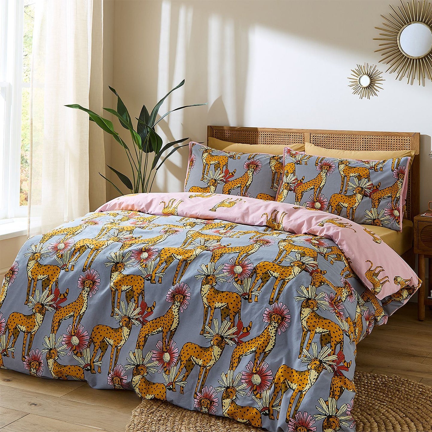 Their Nibs Untamed Cheetah Grey Duvet Cover Set