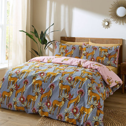 Their Nibs Untamed Cheetah Grey Duvet Cover Set