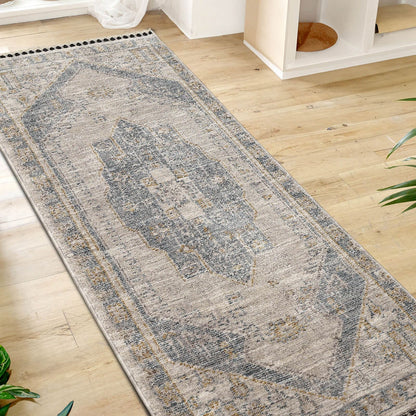 Mateo Medallion Blue Vintage Rug