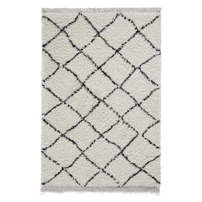 Boho 5413 White/Black Berber Rug