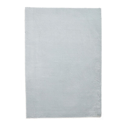 Bay Light Blue Plain Shaggy Washable Rug