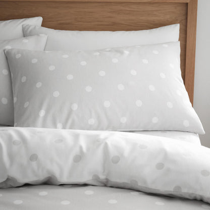 Brushed Polka Dot Grey Duvet Cover Set