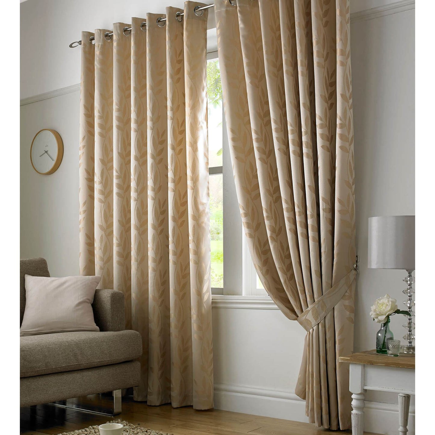 Tivoli Latte Eyelet Curtains