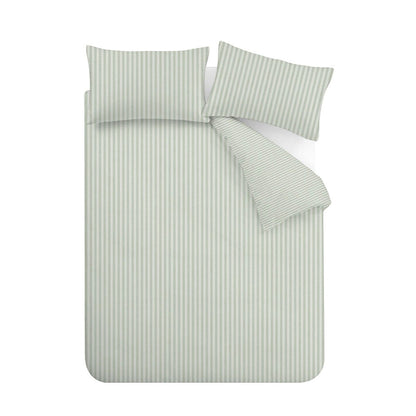 Catherine Lansfield Epping Textured Stripe Green Duvet Cover Set