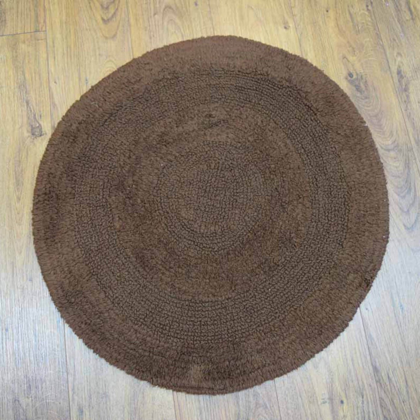 Plain Round Chocolate Bath Mat