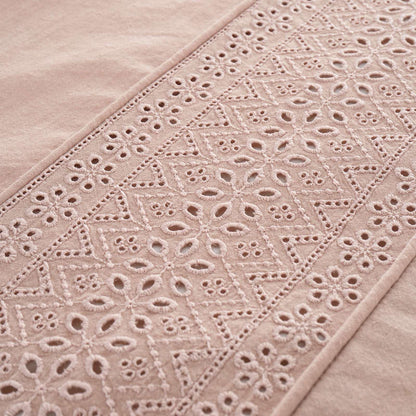 Broderie Anglaise Blush Pink Duvet Cover Set