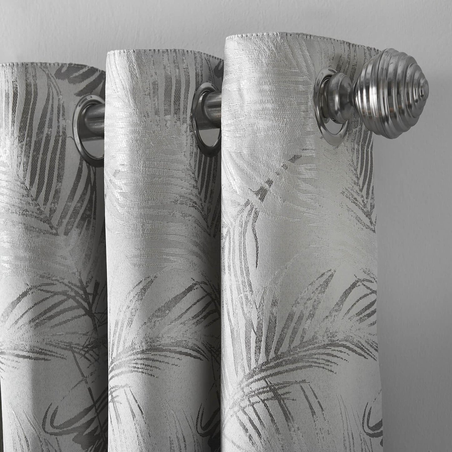 Fiji Silver Eyelet Curtains