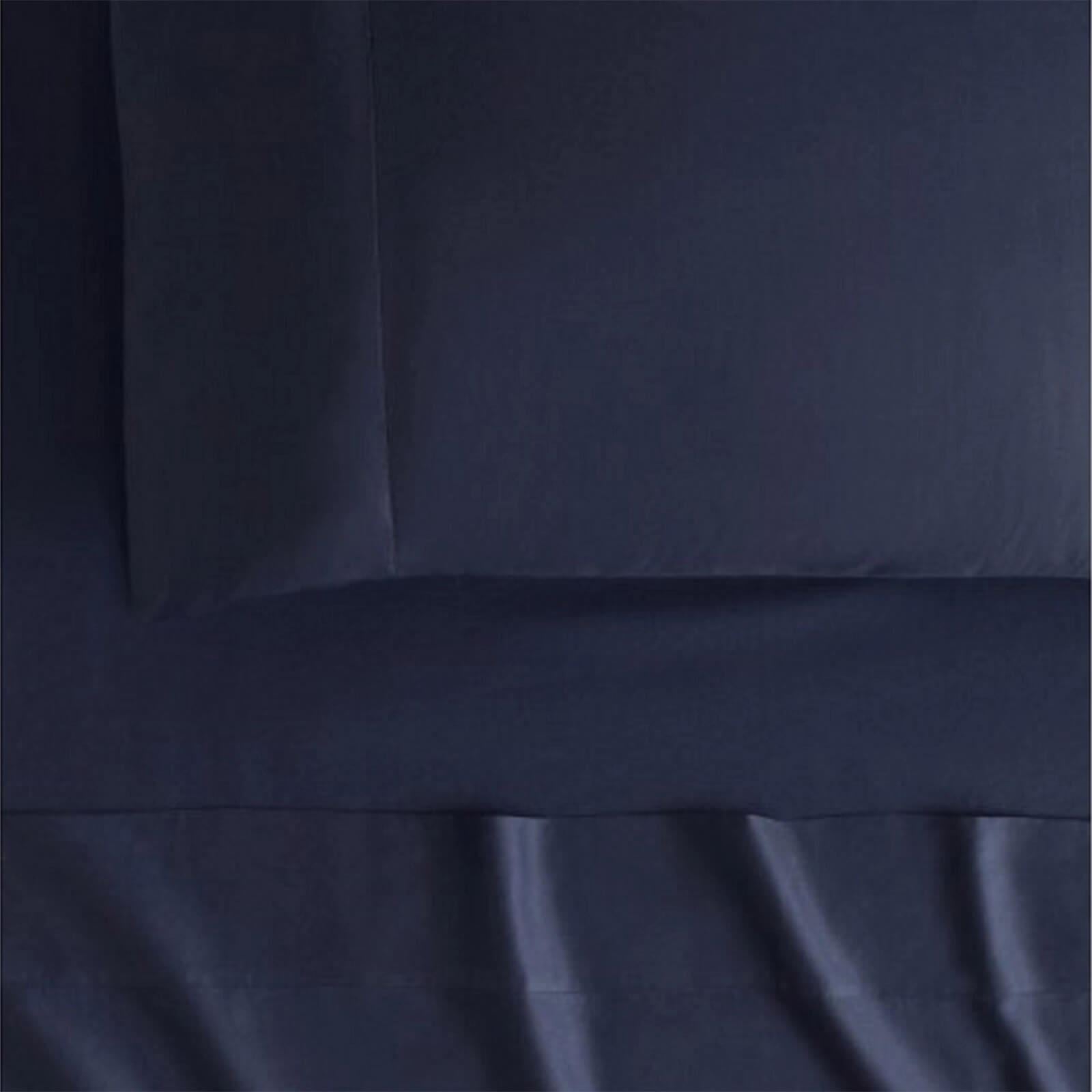 500TC Cotton Sateen Navy Fitted Sheet