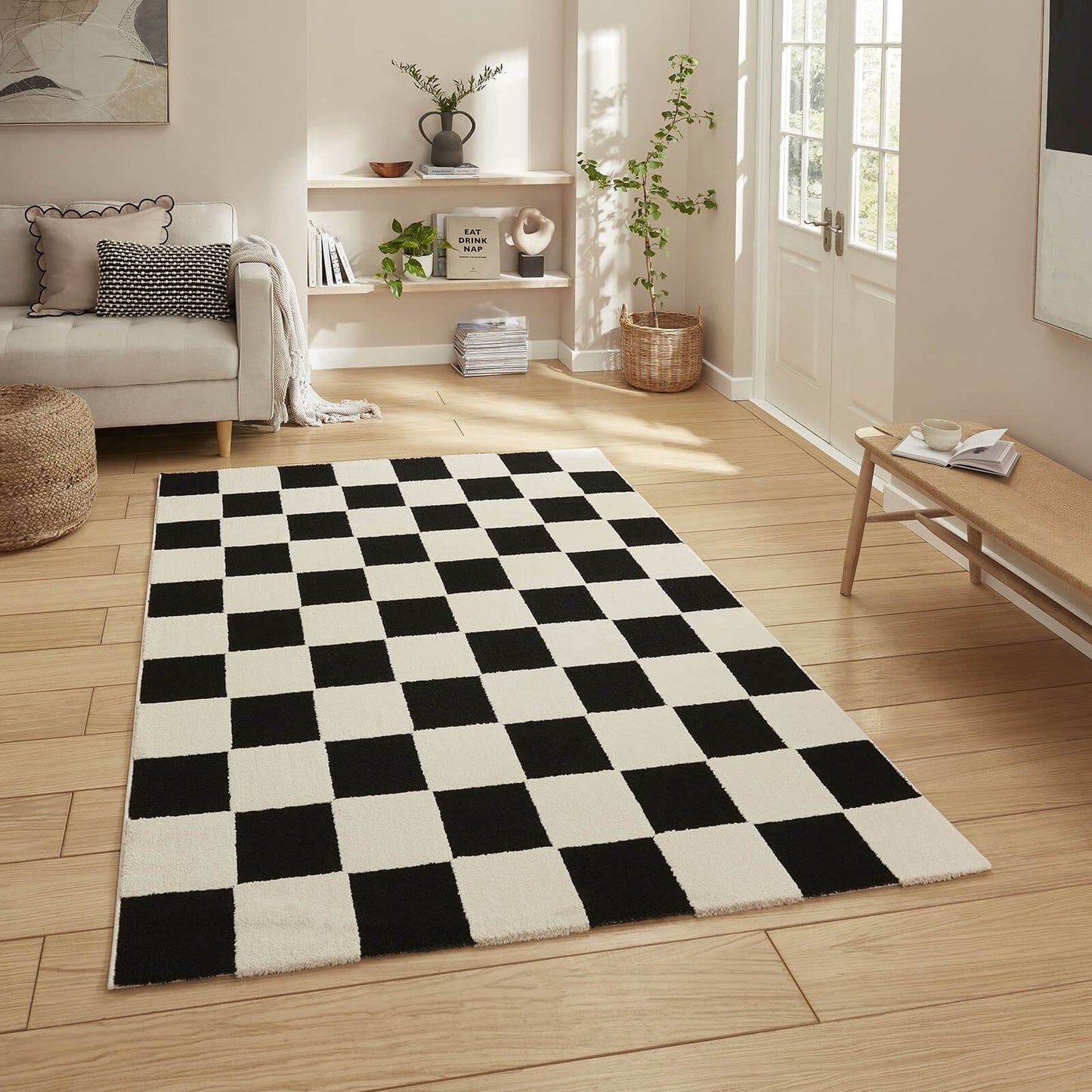 Elio 69924 Black/White Modern Geometric Rug